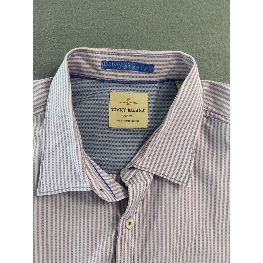 Tommy Bahama Men's Purple Dress Shirt Size XL Long Sleeve Cotton Collared
